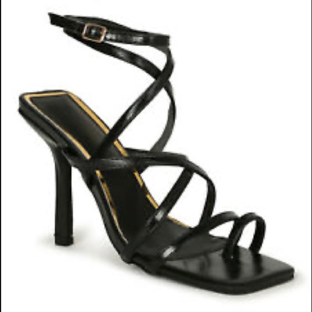 Square Toe Strappy Sandal Heels
